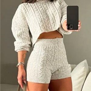 Cozy Knit Women's Shorts - Gray